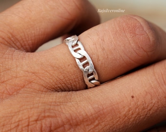 Llife BOTTON BAND RING 16号/SV925 Silver Knot Band Ring, 925 Sterling Silver Ring, Silver