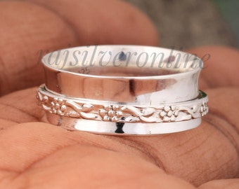 Spinner Ring, Minimalist Spinner Ring, Handmade Ring, Meditation Ring, Worry Ring, Fidget Ring, Silver Spinner Ring, Spinner Ring For woman