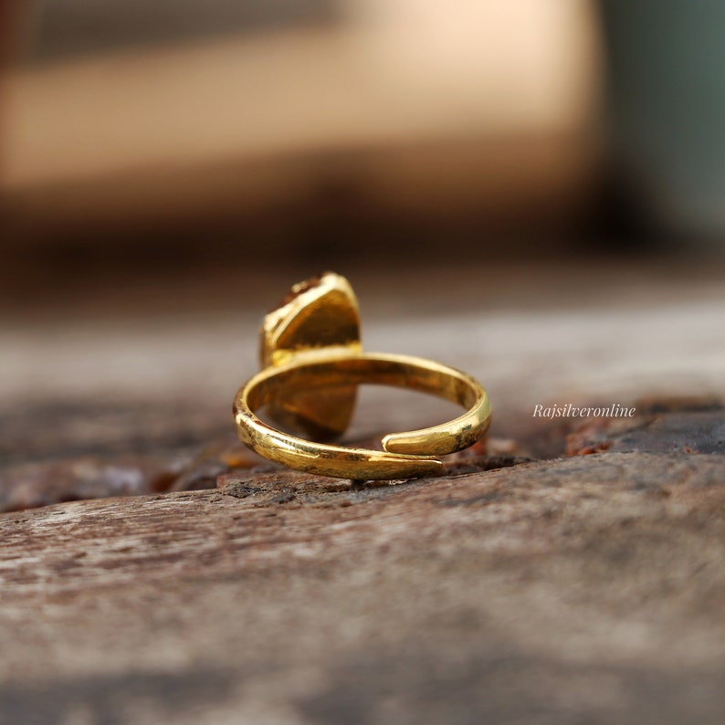 Raw Aquamarine Ring, Gold Vermeil 925 Sterling Silver Ring, Uncut Gemstone Ring, Handmade Ring, Rough Aquamarine Ring, Birthday Gift For Her image 6