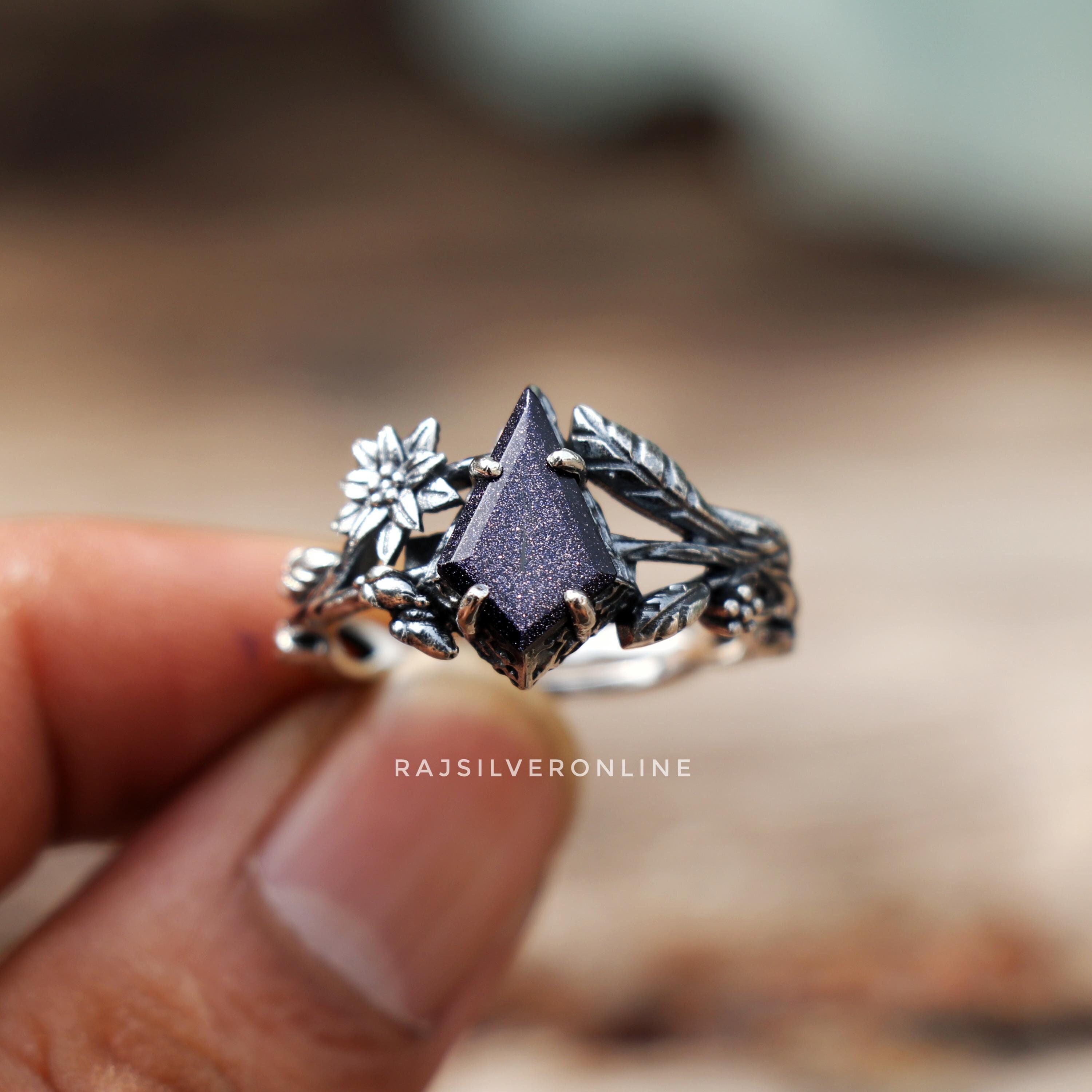 ブルーサンストーンリング - Etsy 日本