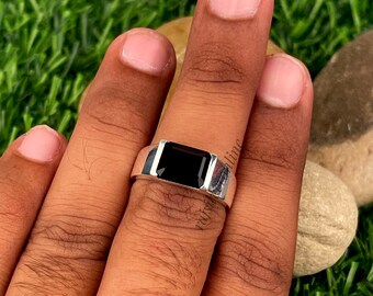 アクセサリー omo Amour 5 CT TGW Square Black Onyx and 1/6 CT TW Diamond Men's