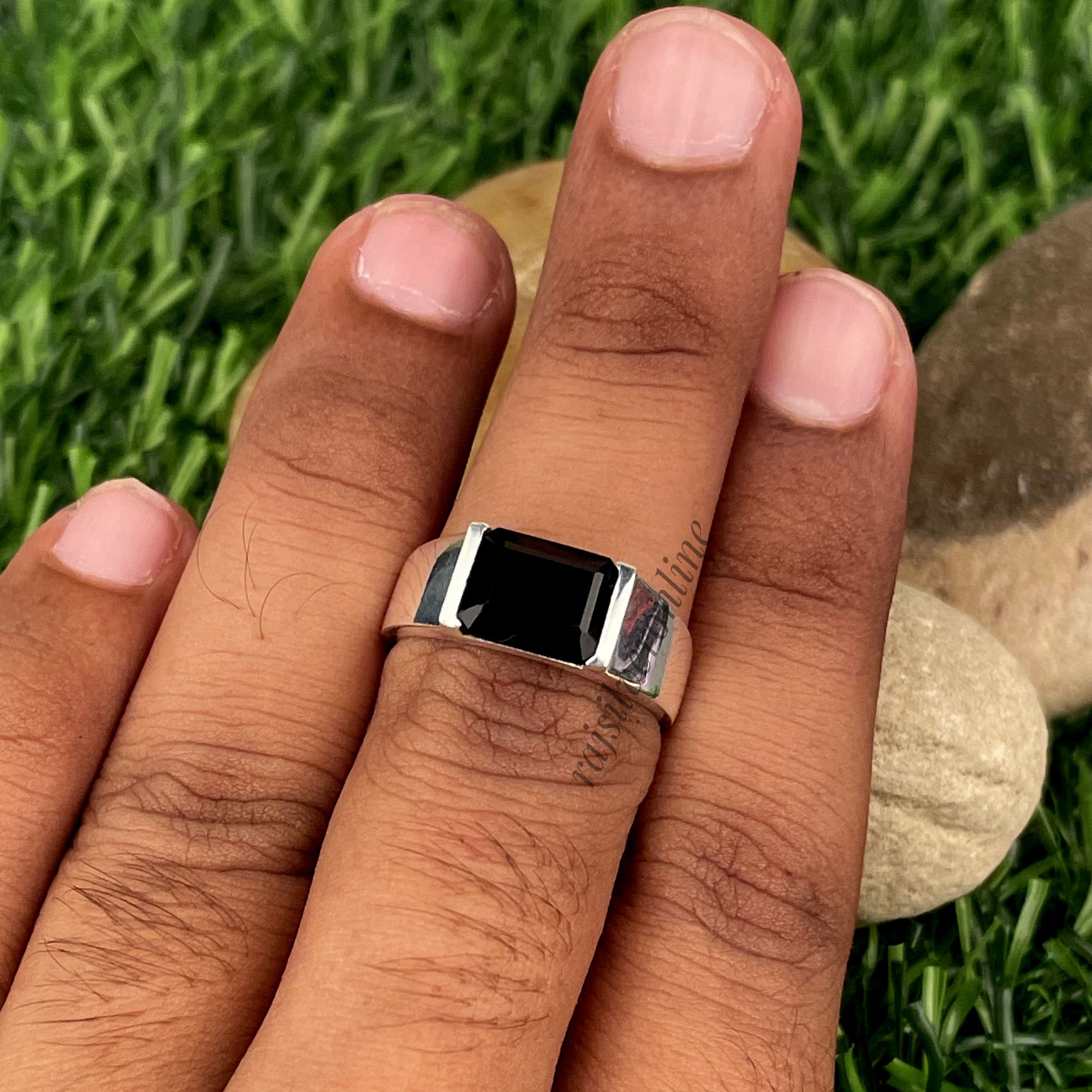 Mens Black Onyx Ring, Boho Statement Ring, Black Onyx Silver Mens Black Onyx Ring, Boho Statement Ring, Black Onyx Silver