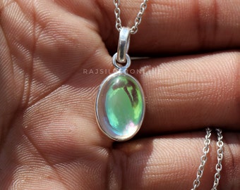 Angel Aura Necklace, 925 Sterling Silver Pendant, Handmade Necklace, Crystal Pendant, Angel Aura Jewelry, Wedding Pendant, Anniversary Gift