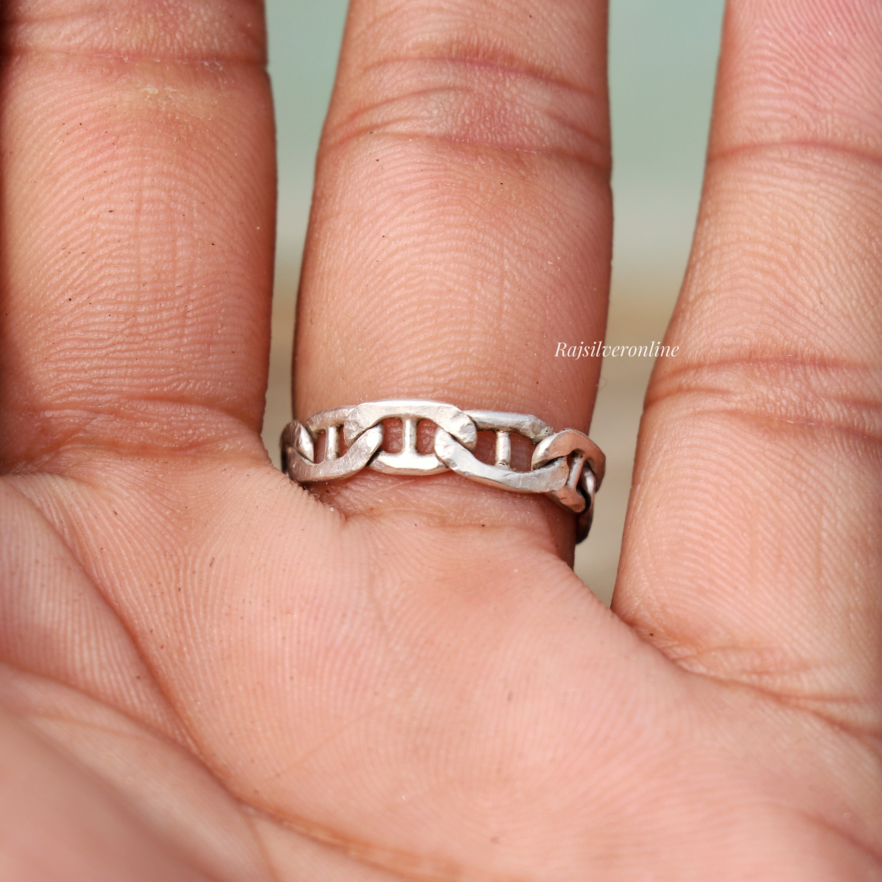 Llife BOTTON BAND RING 16号/SV925 Silver Knot Band Ring, 925 Sterling Silver Ring, Silver