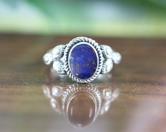 Natural Lapis Lazuli Ring, Lapis Lazuli Silver Ring, Lapis Lazuli Ring, 925 Sterling Silver Ring, Rings For Women, Gift For Her, Dainty Ring