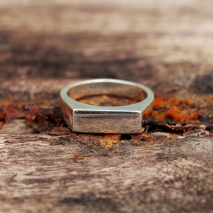 Handgemachter Sterling Silber Siegelring, Männer Statement Band, Geschenk für Ihn