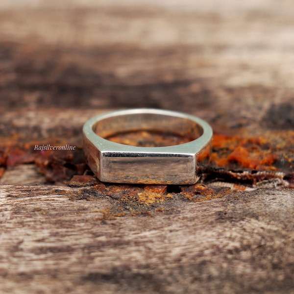 Mens Plain Silver Ring - Etsy
