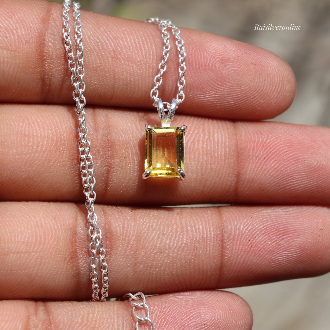 1.32 Carat Genuine Citrine .925 Sterling Silver Pendant