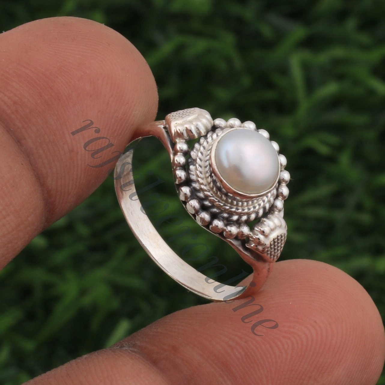 Freshwater Pearl Ring, 925 Sterling Silver Ring, Handmade Freshwater Pearl Ring, 925 Sterling Silver Ring, Handmade
