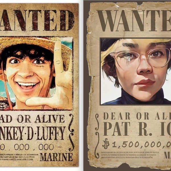One Piece-Inspired Wanted Poster Customized Personalized Made-for-You Digital Download Printable