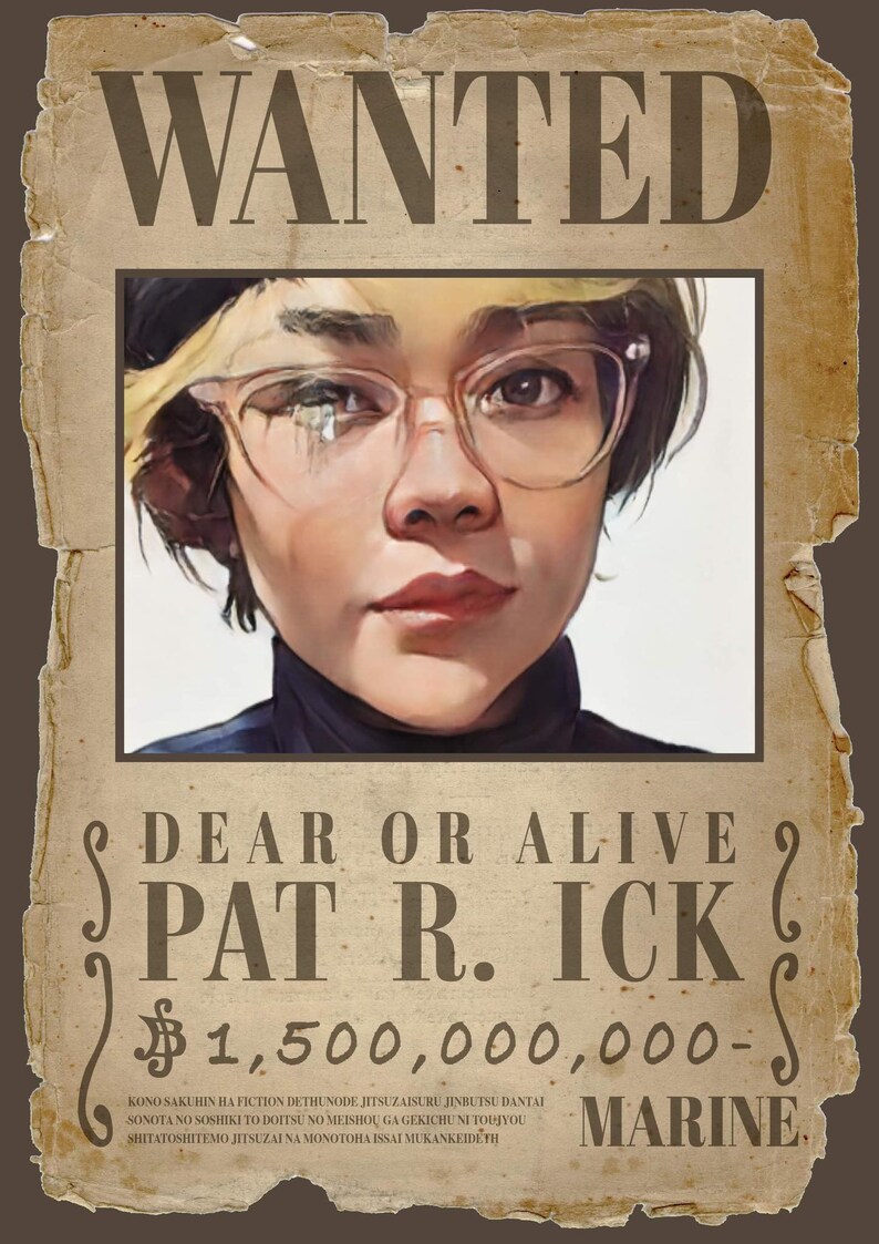 One Pieceinspired Wanted Poster Customized Personalized Madeforyou