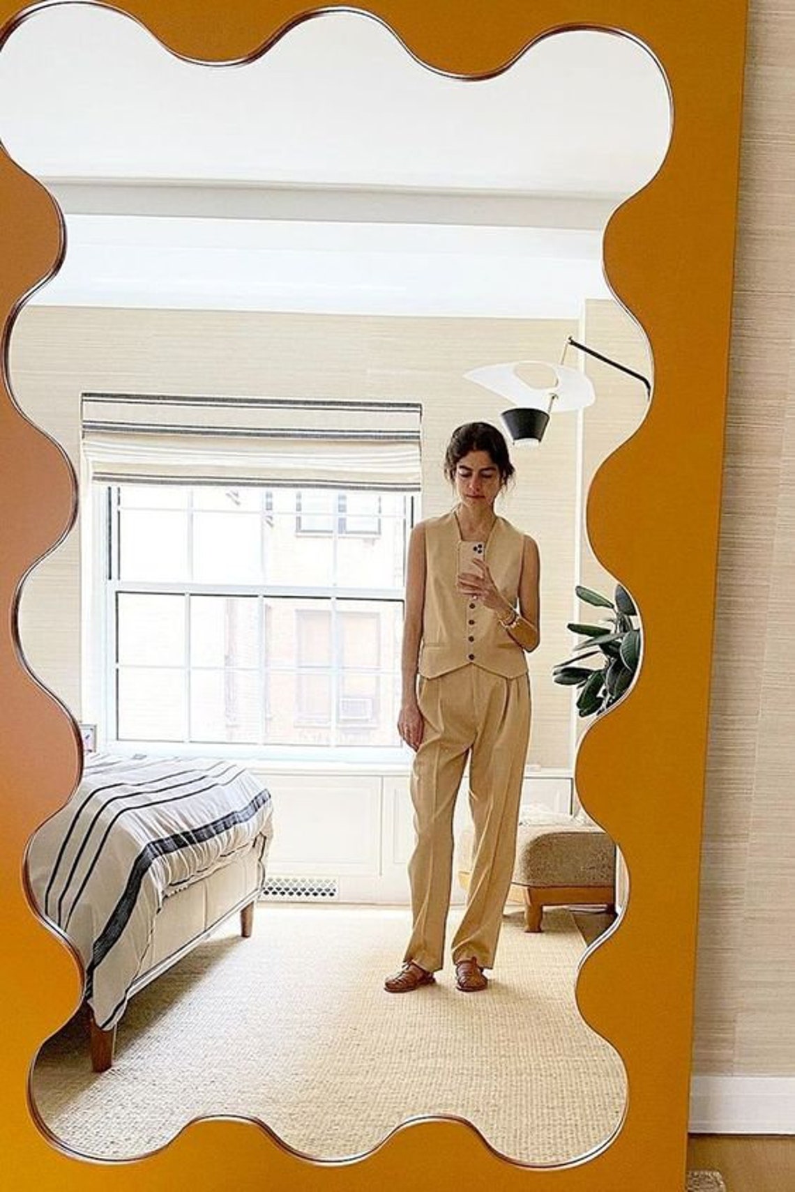 Unique Curvy Floor Full Length Mirror Custom Color Wavy Full Etsy