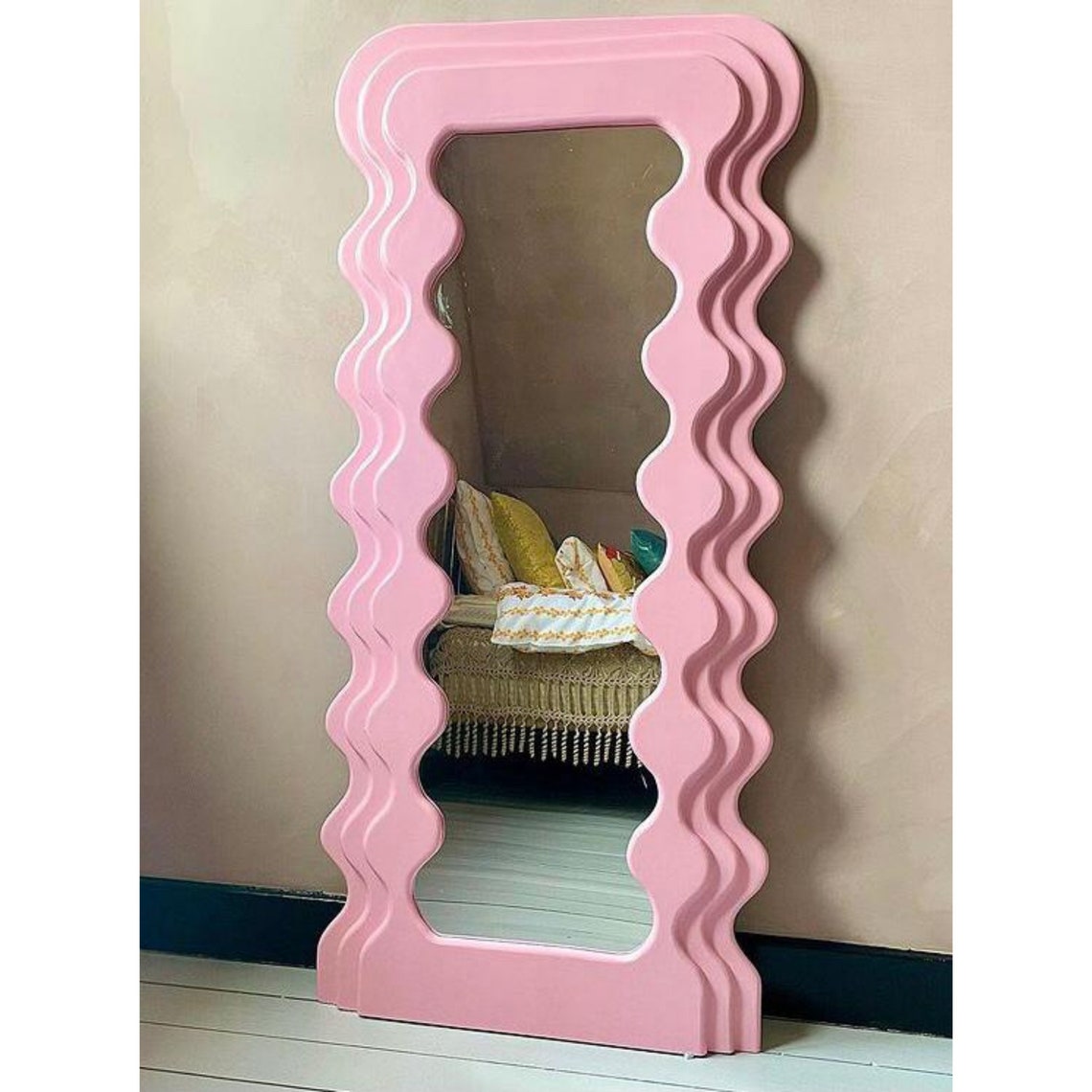 Asymmetrical Mirror Full Length Mirror Full Body Squiggly Etsy