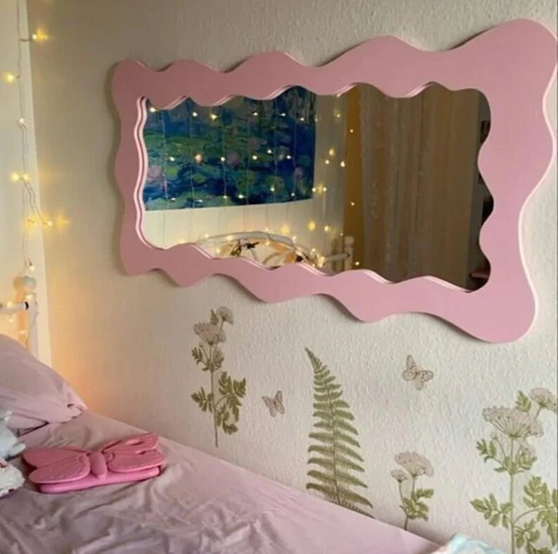 Squiggle Mirror Curvy Large Floor Mirror Asymmetrical Etsy