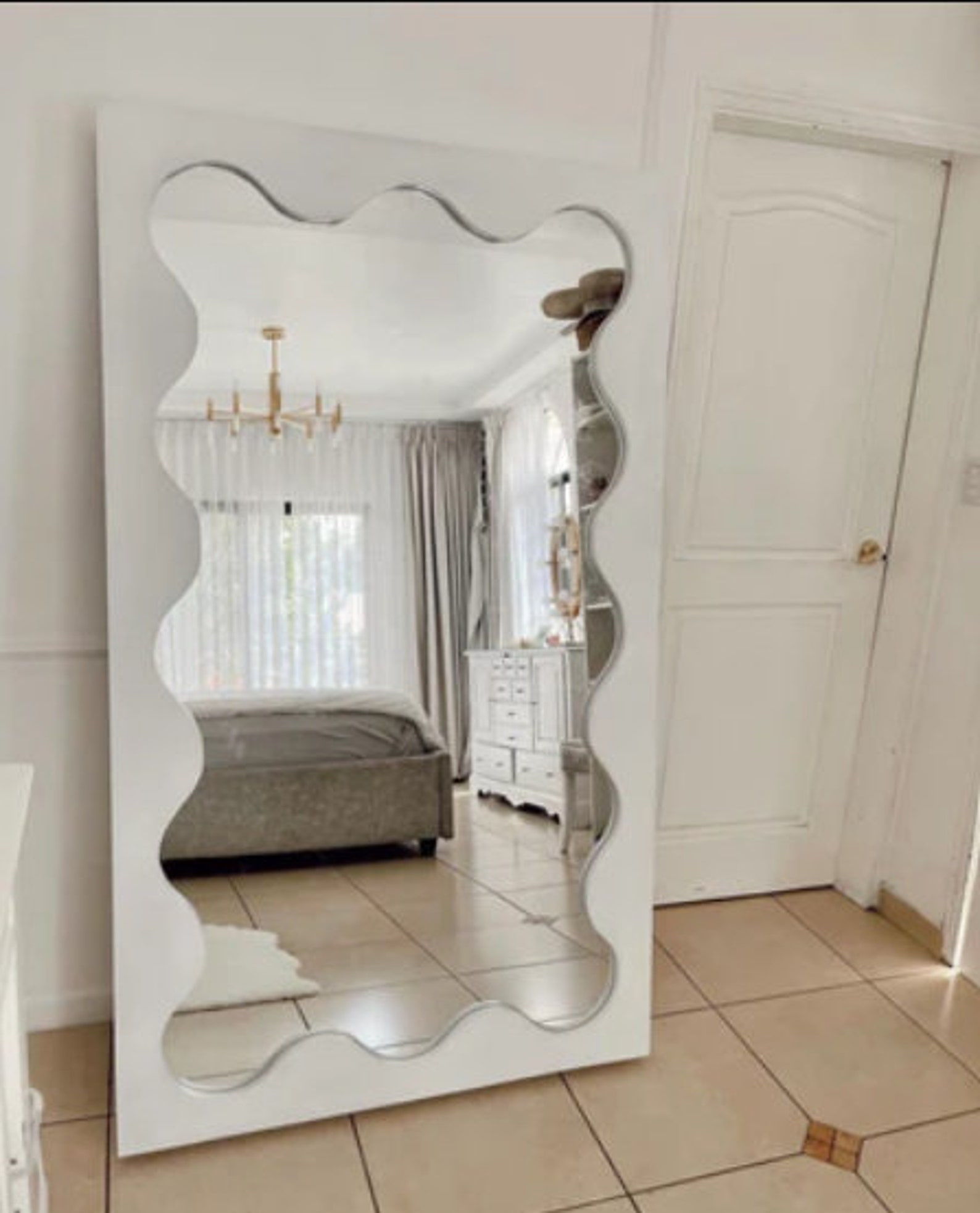 Unique Curvy Floor Full Length Mirror Custom Color Wavy Full Etsy