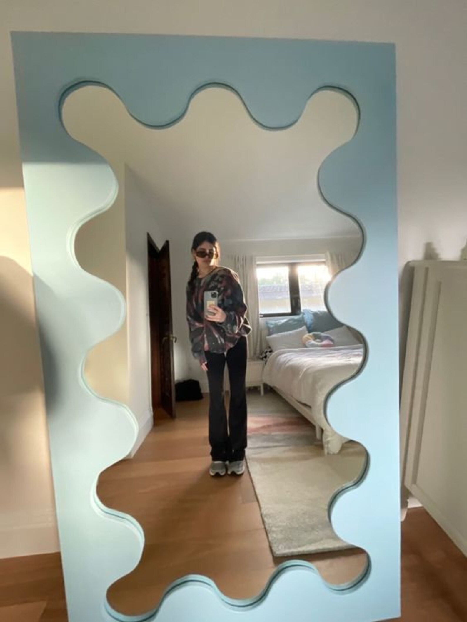 Unique Curvy Floor Full Length Mirror Custom Color Wavy Full Etsy