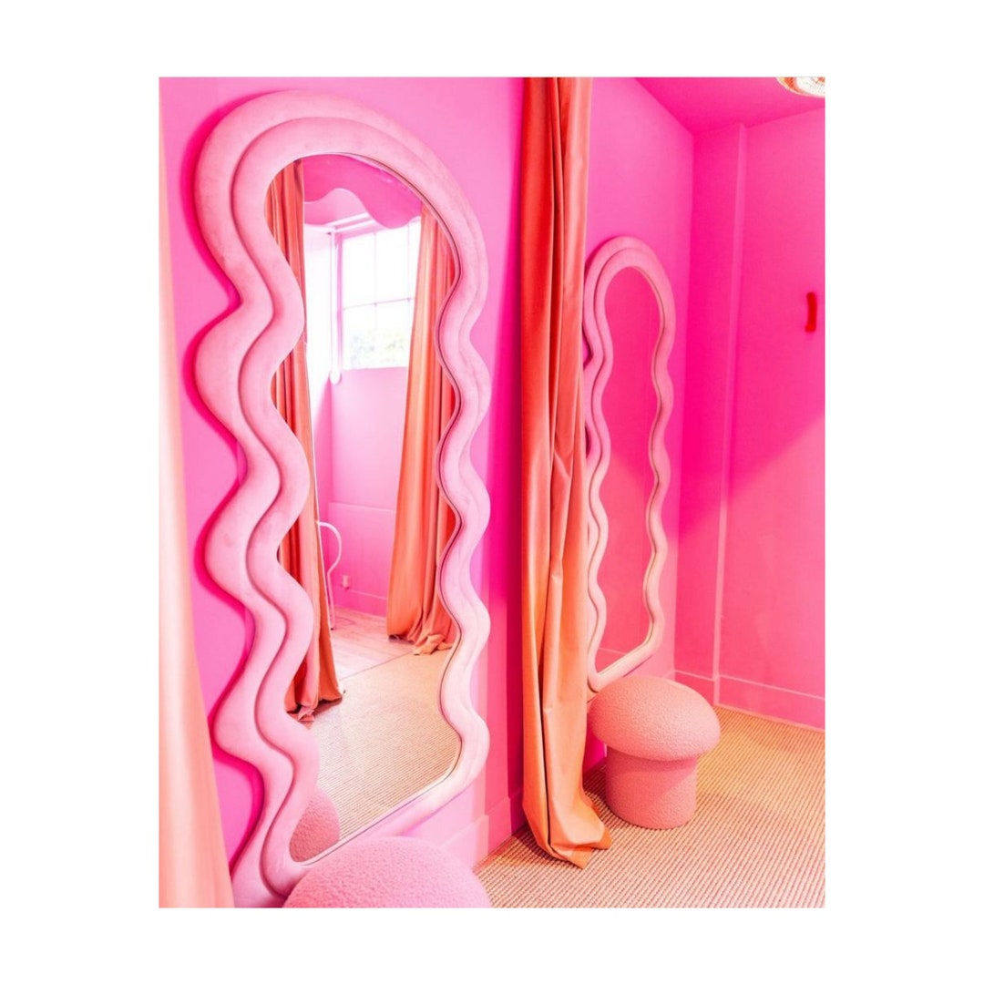 Wavy Full Length Mirror Curvy Floor Mirror Full Length Tall Wavy Mirror