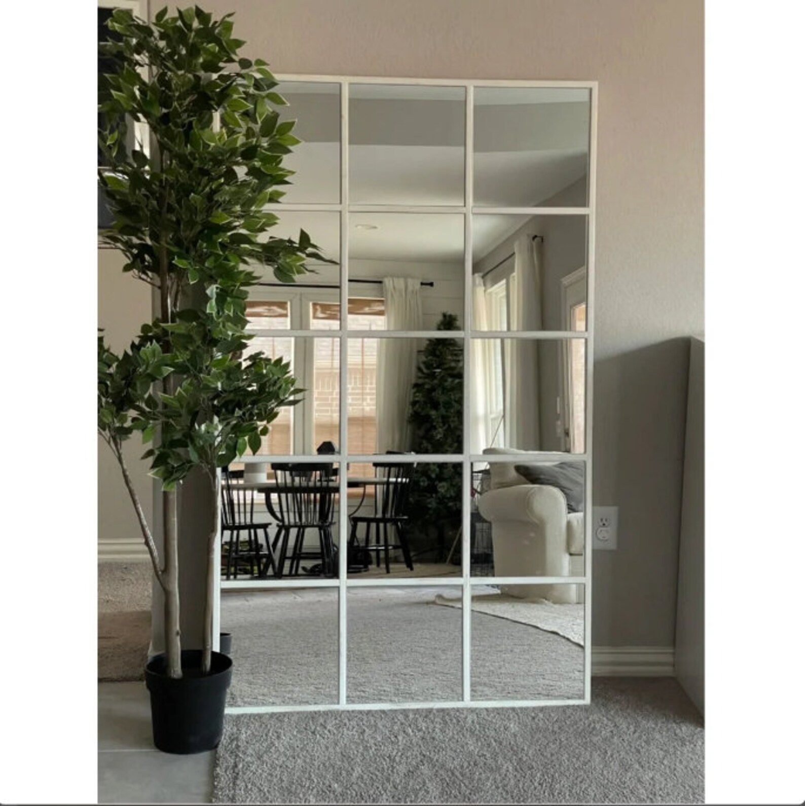 Full Length Black Metal Framed Mirror Large Window Mirror Etsy