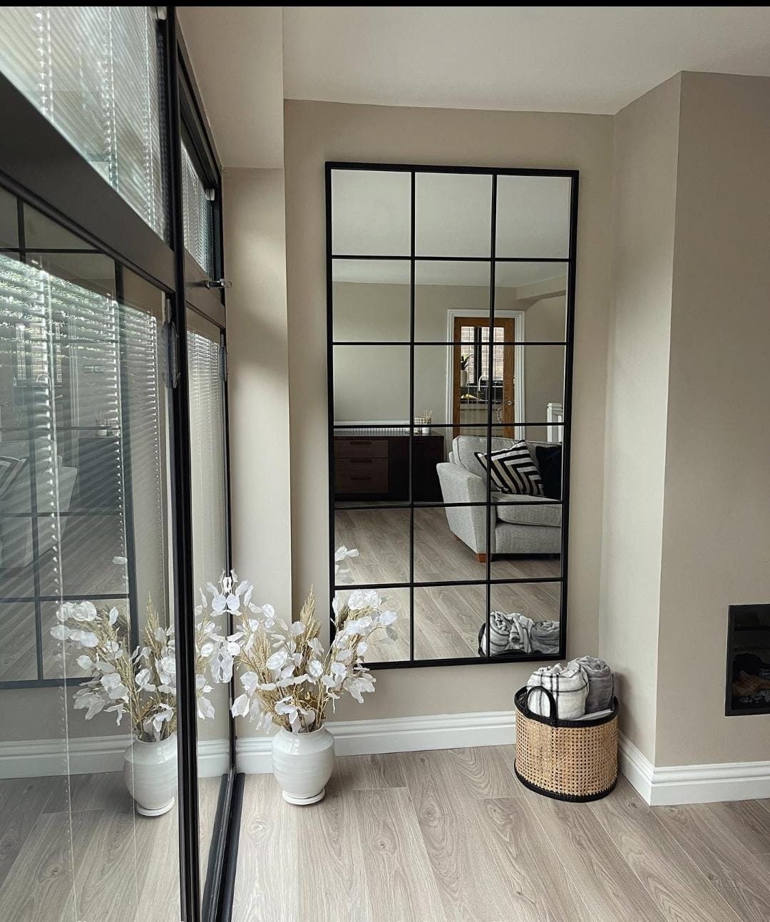 Full Length Black Metal Framed Mirror Large Window Mirror Etsy