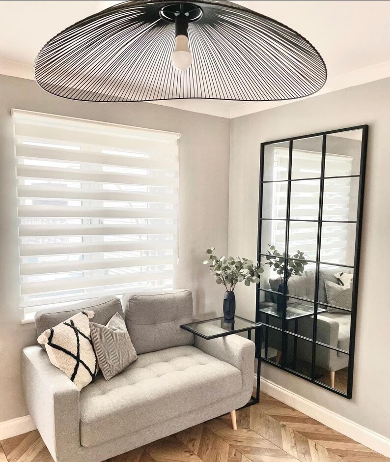 Full Length Black Metal Framed Mirror Large Window Mirror Etsy