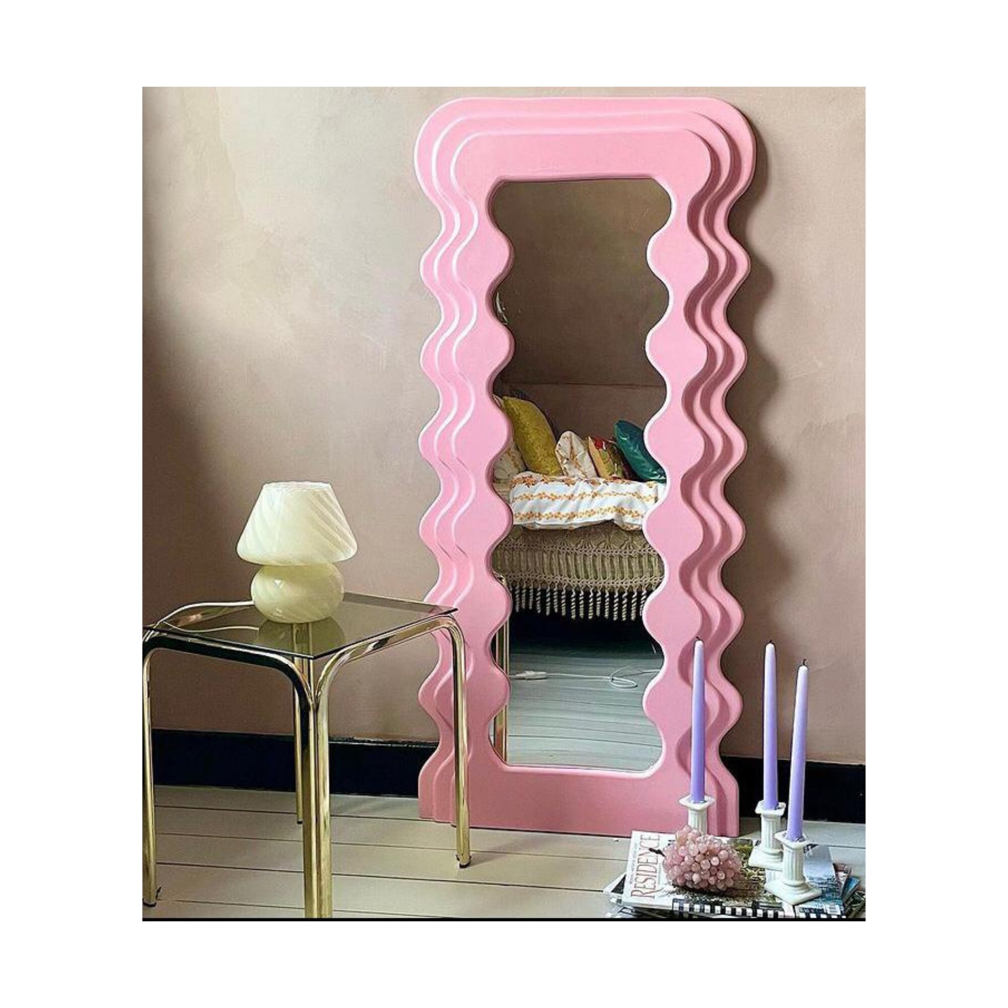 Asymmetrical Mirror Full Length Mirror Full Body Squiggly Etsy