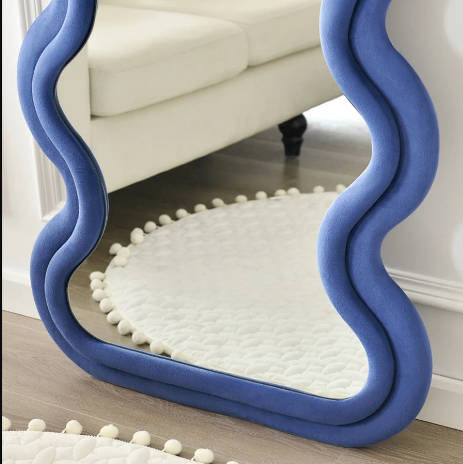 Wavy Floor Mirror Unique Full Length Mirror Full Body Etsy