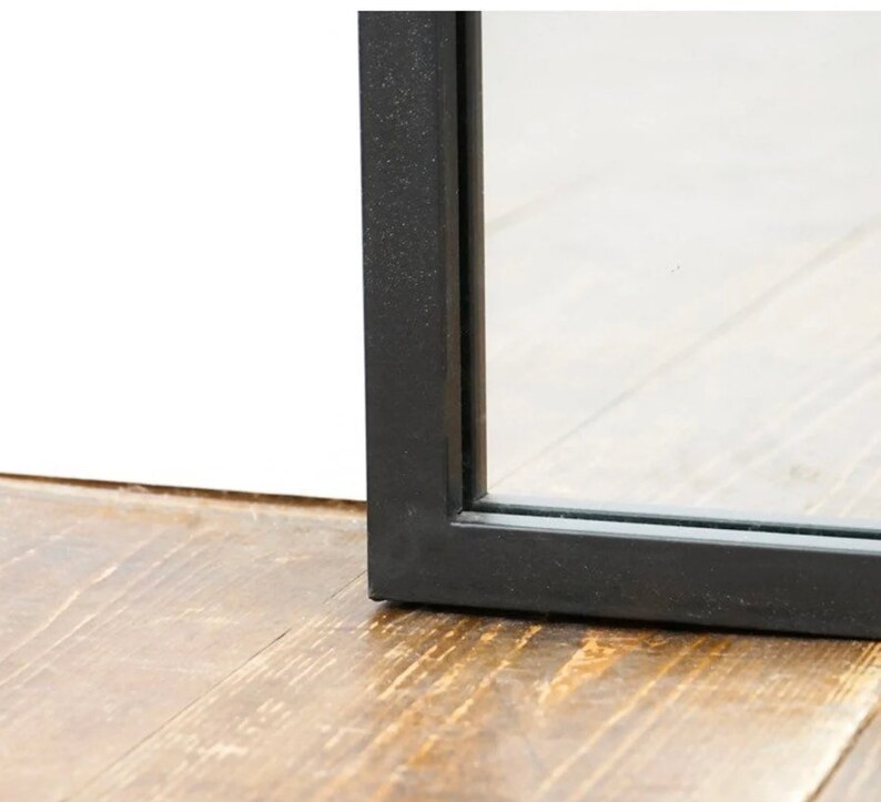 Full Length Black Metal Framed Mirror Large Window Mirror Etsy