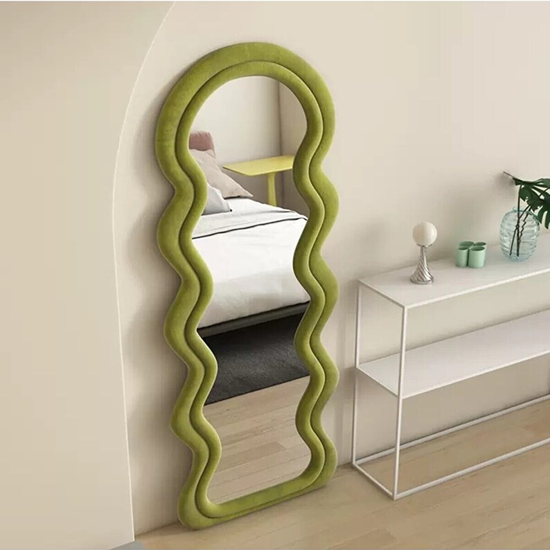 Wavy Floor Mirror Unique Full Length Mirror Full Body Etsy UK