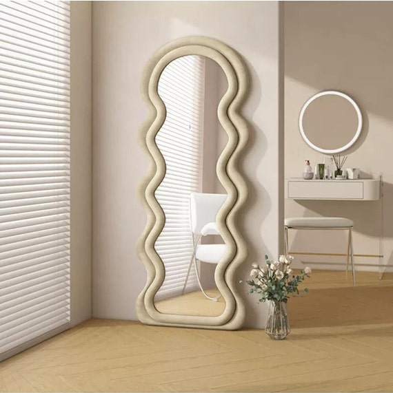 Wavy Floor Mirror Unique Full Length Mirror Full Body Etsy UK
