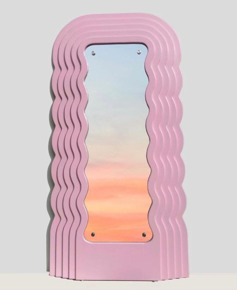 Asymmetrical Mirror Full Length Mirror Full Body Squiggly Etsy