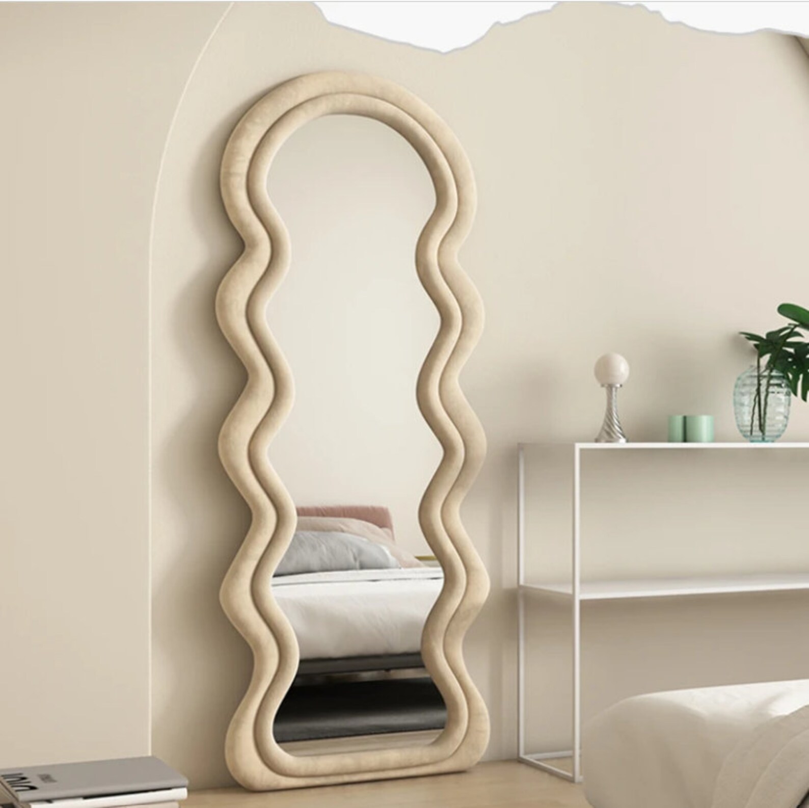 Wavy Floor Mirror Unique Full Length Mirror Full Body - Etsy