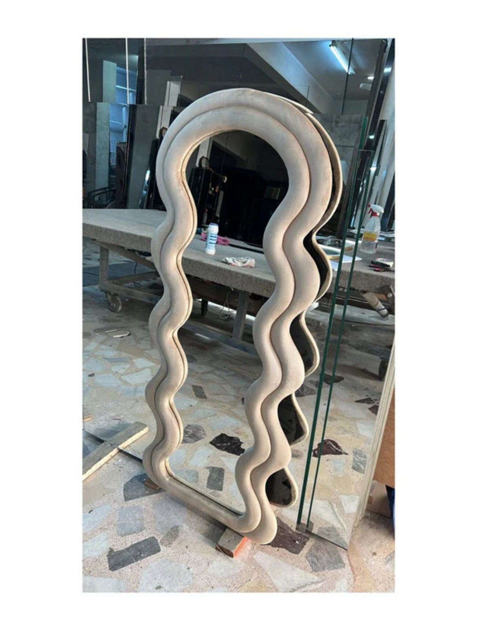 Wavy Full Length Mirror Curvy Floor Mirror Full Length Etsy