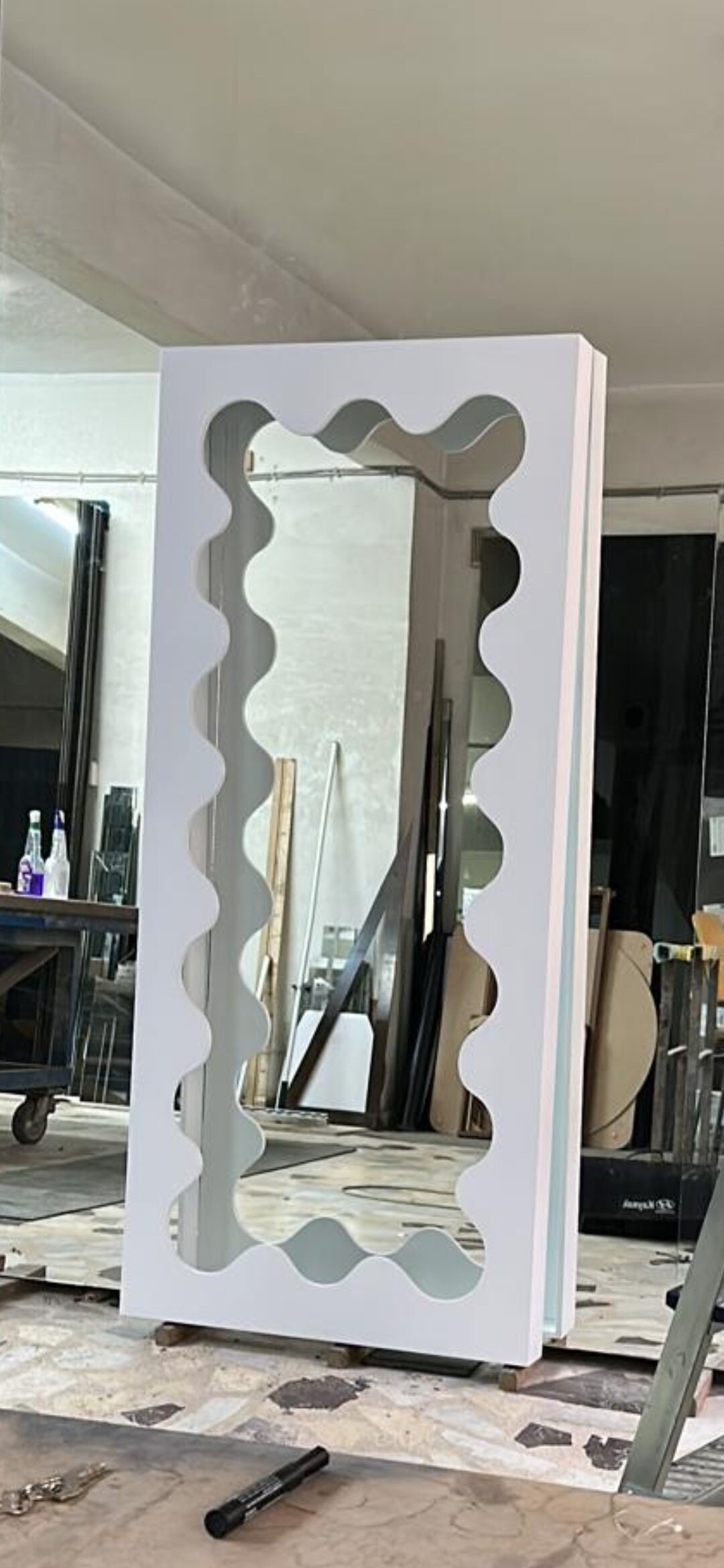 Curvy Large Floor Mirror Squiggle Mirror Long Mirror Etsy
