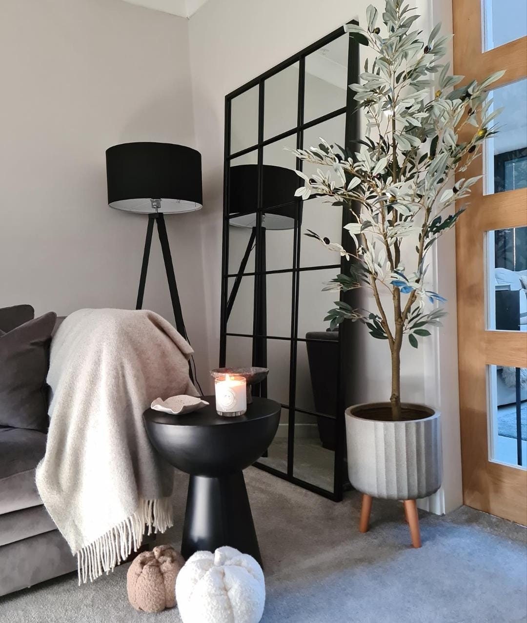 Full Length Black Metal Framed Mirror Large Window Mirror Etsy