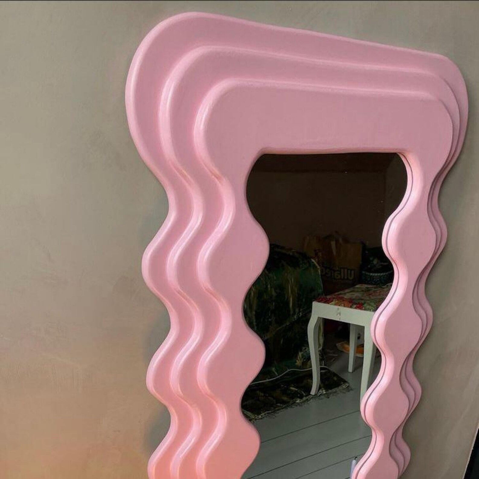 Asymmetrical Mirror Full Length Mirror Full Body Squiggly Etsy