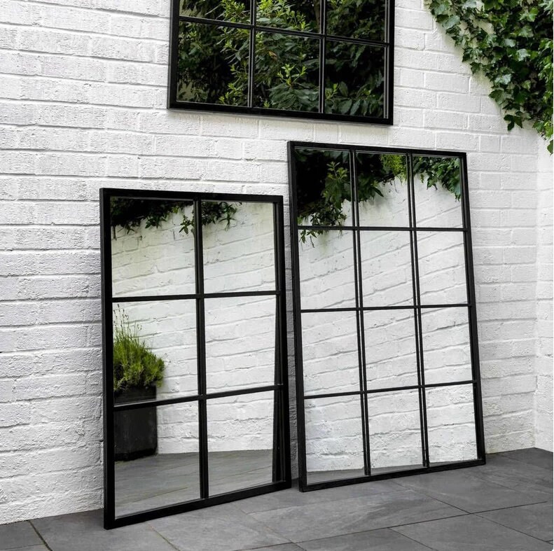 Full Length Black Metal Framed Mirror Large Window Mirror Etsy