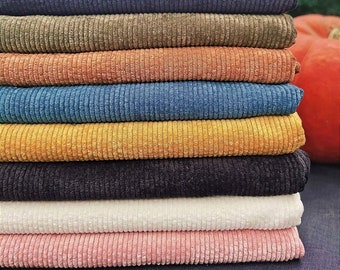 Tissu Velours Côtelé 500 Raies Certifié Oeko-Tex 8 Coloris Pour Sacs Pantalons Robes Housses et Rénovation d'Ameublement