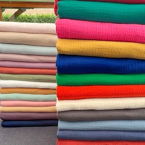 Double Plain Gauze 28 Colors 100% Cotton Oeko-Tex