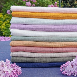 Plain Oeko-Tex Double Gauze Fabric | 11 Colors