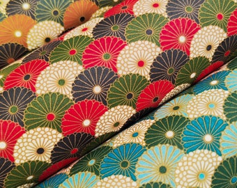 Art Deco Coated Cotton Fabrics Contemporary Style Mustard Red Blue Green