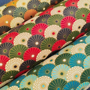 Art Deco Coated Cotton Fabrics Contemporary Style Mustard Red Blue Green