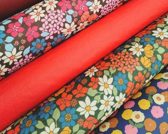 Floral and Plain Coated Cotton Fabrics For Bags Household Linen Furnishings Food Bags Kits