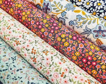 Flower Printed Coated Cotton Fabrics 5 Oeko-Tex Certified Patterns For Food Bags Aprons Tablecloths