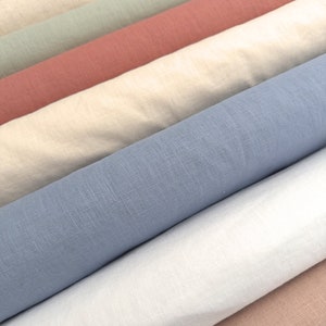 Oeko-Tex Natural Stone Washed Linen 8 Colors image 1