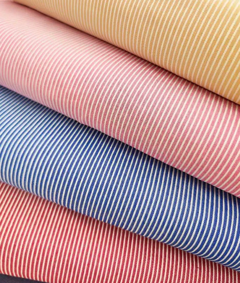 Multicolor Striped Jean Fabrics Stretch Clothing Fabric for Bags and Upholstery image 5