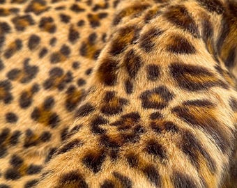Faux Fur Fabric Long Pile Leopard Acrylic for Carpets Coats Throws Benches