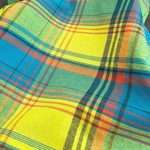 Madras Fabric Guadeloupe Martinique West Indies Blue Yellow