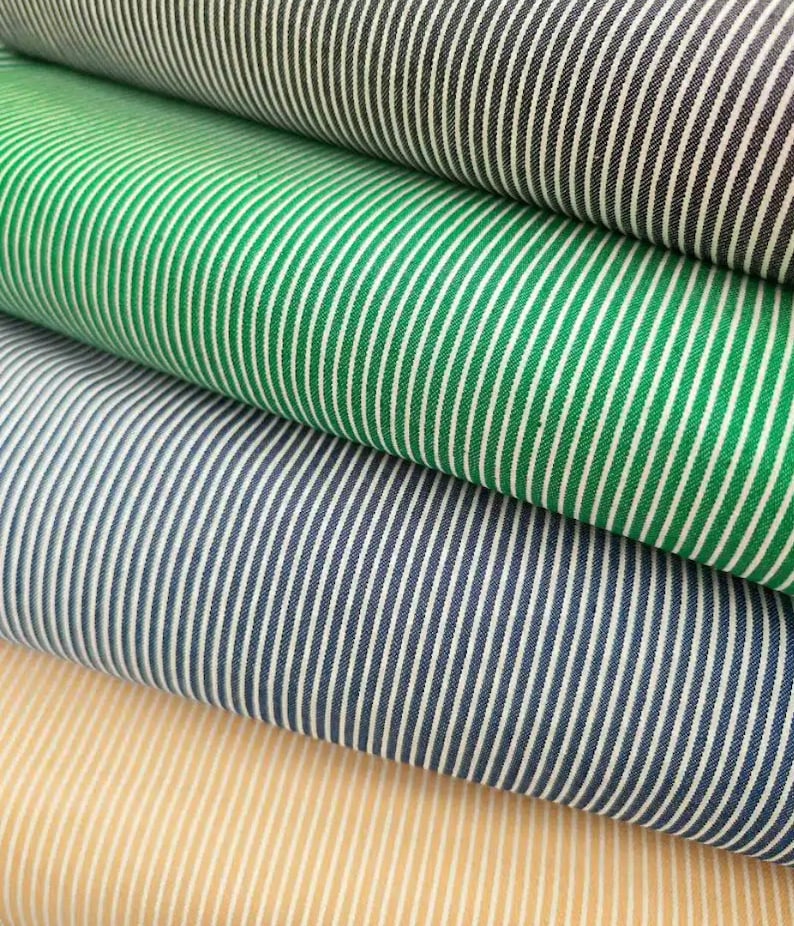 Multicolor Striped Jean Fabrics Stretch Clothing Fabric for Bags and Upholstery image 4