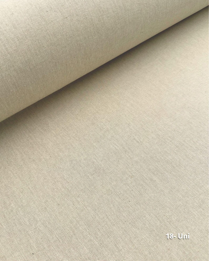 Tissu Polycoton Aspect Lin Grande Largeur 280cm 18 Motifs 18-Uni