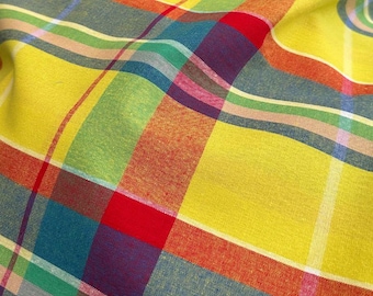 Yellow Green West Indian Madras Fabric